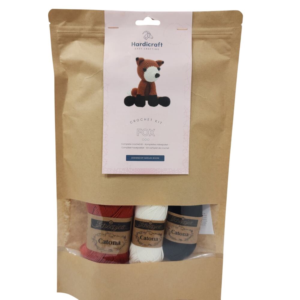 Handicraft Easy Crafting Crochet Kit Fox, All in one Kit, Crochet Fox New
